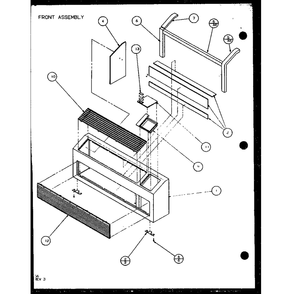 Front Assembly 1 Diagram and Parts List for PTH12400ER P9872129R Amana Air Conditioner
