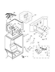 Liner Parts Diagram and Parts List for ART308FFDW01  Amana Refrigerator