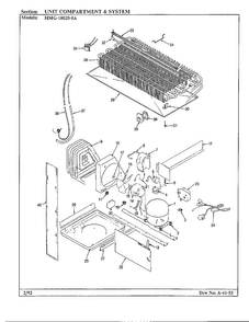 Unit Compartment And System Diagram and Parts List for 18020-0A  Admiral Refrigerator
