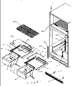 Cabinet Shelving Diagram and Parts List for TSI18A5W-P1188201WW  Amana Refrigerator
