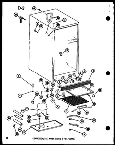 Compressor/ice Maker Parts Diagram and Parts List for TM14F-A-P75658-2WA  Amana Refrigerator