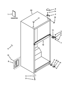 Cabinet Parts Diagram and Parts List for M8RXCGFXB03  Maytag Refrigerator