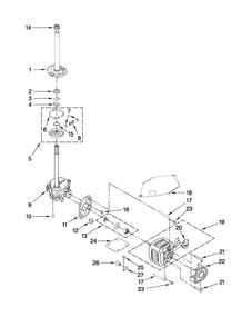 Brake, Clutch, Gearcase, Motor And Pump Parts Diagram and Parts List for 6AMTW5455TQ1  Maytag Washer