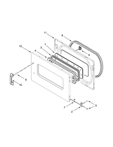 Door Parts Diagram and Parts List for MLG25PRAWW0  Maytag Dryer