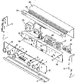 Backguard Assembly Diagram and Parts List for ARR624W-P1142625NW  Amana Range