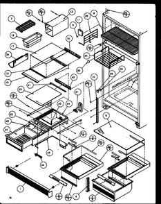 Cabinet Shelving Diagram and Parts List for TZ21Q2E-P1111713WE  Amana Refrigerator