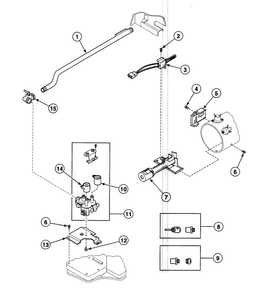 Gas Valve Diagram and Parts List for SDG909QF1124  Speed Queen Dryer