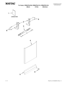 Door And Panel Parts Diagram and Parts List for MDBH979AWS4  Maytag Dishwasher