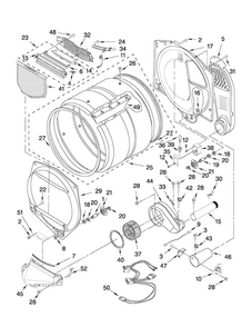 Bulkhead Parts Diagram and Parts List for MGDX700XL1  Maytag Dryer