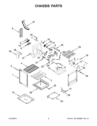 Chassis Parts Diagram and Parts List for MER8800FZ2  Maytag Range