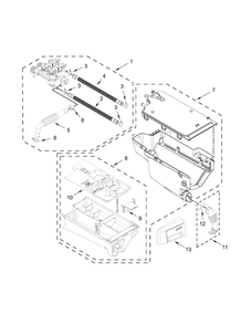 Dispenser Parts Diagram and Parts List for MHW5500FC0  Maytag Washer