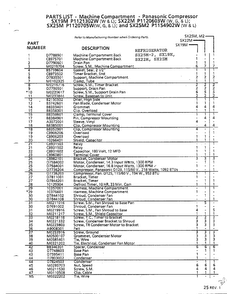 Machine Compartment/panasonic Compress Page 2 Diagram and Parts List for SX22M  Amana Refrigerator