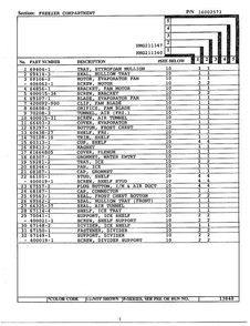 Freezer Compartment Page 2 Diagram and Parts List for 211340  Admiral Refrigerator