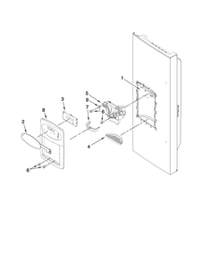 Dispenser Front Parts Diagram and Parts List for MFI2067AES6  Maytag Refrigerator