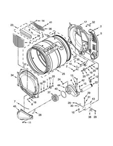 Bulkhead Parts Diagram and Parts List for MDG28PDCWW0  Maytag Dryer