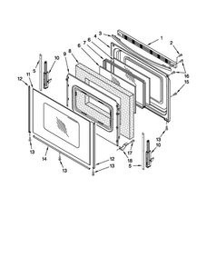 Part Location Diagram of WPW10181749 Whirlpool Door Glass