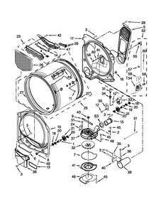 Bulkhead Parts Diagram and Parts List for 7MMGDB950AG1  Maytag Dryer