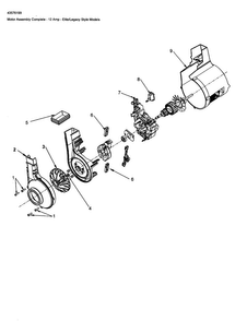 Motor Assembly Complete Diagram and Parts List for U5135-90  Hoover Upright Vacuum
