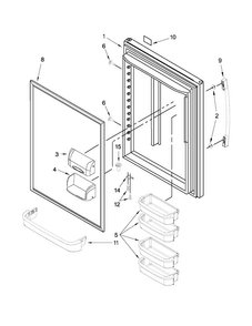 Refrigerator Door Parts Diagram and Parts List for ABB2224BRB00  Amana Refrigerator