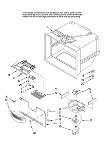 Freezer Liner Parts Diagram and Parts List for GB1924PEKW12  Maytag Refrigerator