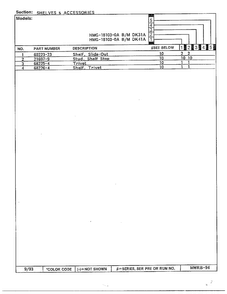 Shelves And Accessories Page 2 Diagram and Parts List for 18103-0A  Admiral Refrigerator