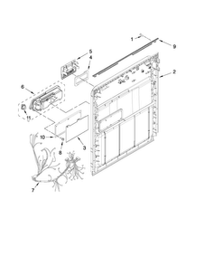Inner Door Parts Diagram and Parts List for ADB1400PYB1  Amana Dishwasher