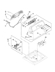 Console And Dispenser Parts Diagram and Parts List for MVWX700XL1  Maytag Washer