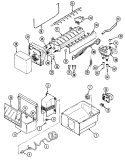 ICE MAKER & BIN Diagram and Parts List for JRSD227B DQ34A Jenn-Air Refrigerator