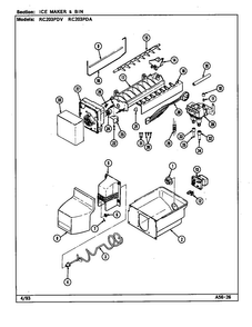 Ice Maker & Bin Diagram and Parts List for RC203PDA-DS09A  Magic Chef Refrigerator