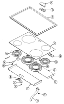 TOP ASSY. Diagram and Parts List for SCE4340B-C  Jenn-Air Range