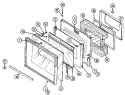 DOOR Diagram and Parts List for W2780B-C  Jenn-Air Wall Oven