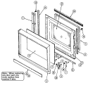 DOOR Diagram and Parts List for M125B2  Magic Chef Microwave