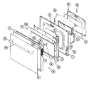 DOOR (LOWER) Diagram and Parts List for WM277B  Jenn-Air Microwave Oven Combo