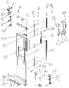 Freezer Door, Hinge And Trim Diagram and Parts List for 36271-P1121801W  Amana Refrigerator