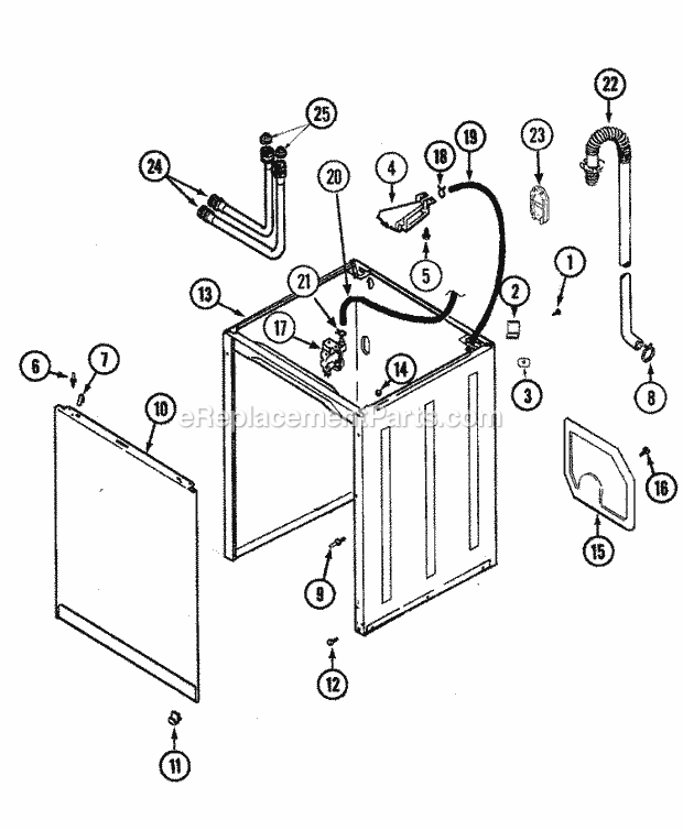 CABINET (PAV2300AWW SERIES 16) Diagram and Parts List for PAV2300AWW  Maytag Washer