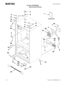 Cabinet Parts Diagram and Parts List for MFI2269VEM6  Maytag Refrigerator