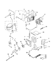 Upper Unit Parts Diagram and Parts List for JS48PPDUDB16  Jenn-Air Refrigerator