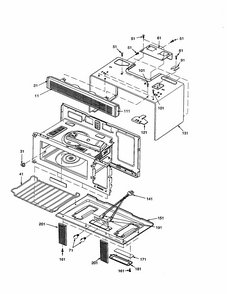 Outercase/rack/lights And Filters Diagram and Parts List for MVH250L-P1323205M  Amana Microwave