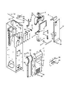 Freezer Liner And Air Flow Parts Diagram and Parts List for JS42PPDUDE00  Jenn-Air Refrigerator