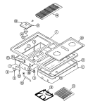 MAIN TOP (WHT) Diagram and Parts List for SEG196W-C  Jenn-Air Range