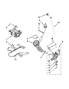 Pump And Motor Parts Diagram and Parts List for MLE20PNBGW2  Maytag Washer Dryer Combo