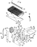 UNIT COMPARTMENT & SYSTEM Diagram and Parts List for RTP2100CAL DH75A Maytag Refrigerator