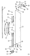 FREEZER OUTER DOOR Diagram and Parts List for RSD2400CAL DM42A Maytag Refrigerator