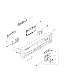 Control Panel And Latch Parts Diagram and Parts List for MDC4809PAW1  Maytag Dishwasher