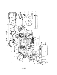 Handle/hose/housing Diagram and Parts List for U5435-900  Hoover Upright Vacuum