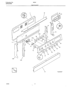 Backguard Diagram and Parts List for 485340A  Admiral Range