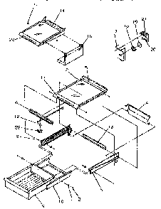 Cabinet Shelving Diagram and Parts List for TR21S4L-P1196104WL  Amana Refrigerator