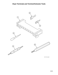 Dryer Terminals/Terminal Extractor Tools Diagram and Parts List for ATGE9ASP115TW01  Speed Queen Washer Dryer Combo