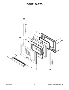 Door Parts Diagram and Parts List for MGR7700LZ4  Maytag Range