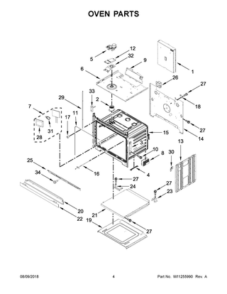 Oven Parts Diagram and Parts List for JJW2427DS03  Maytag Wall Oven